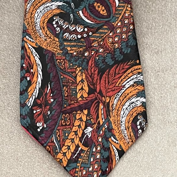 Hardy Amies Men's Colorful Silk Tie - Picture 3 of 4